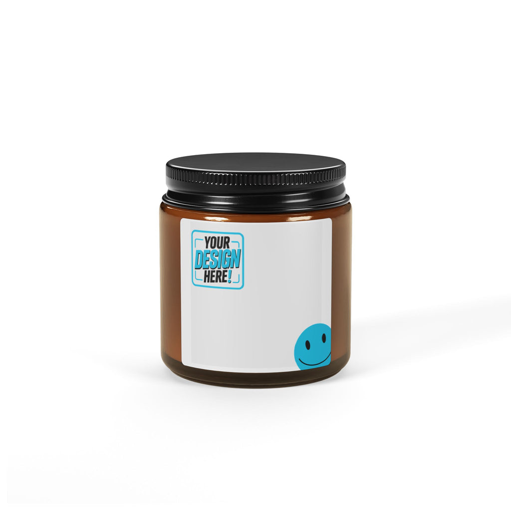 Amber Soy Candle — Fresh Citrus Scent in Amber Jar (Smiley Logo)