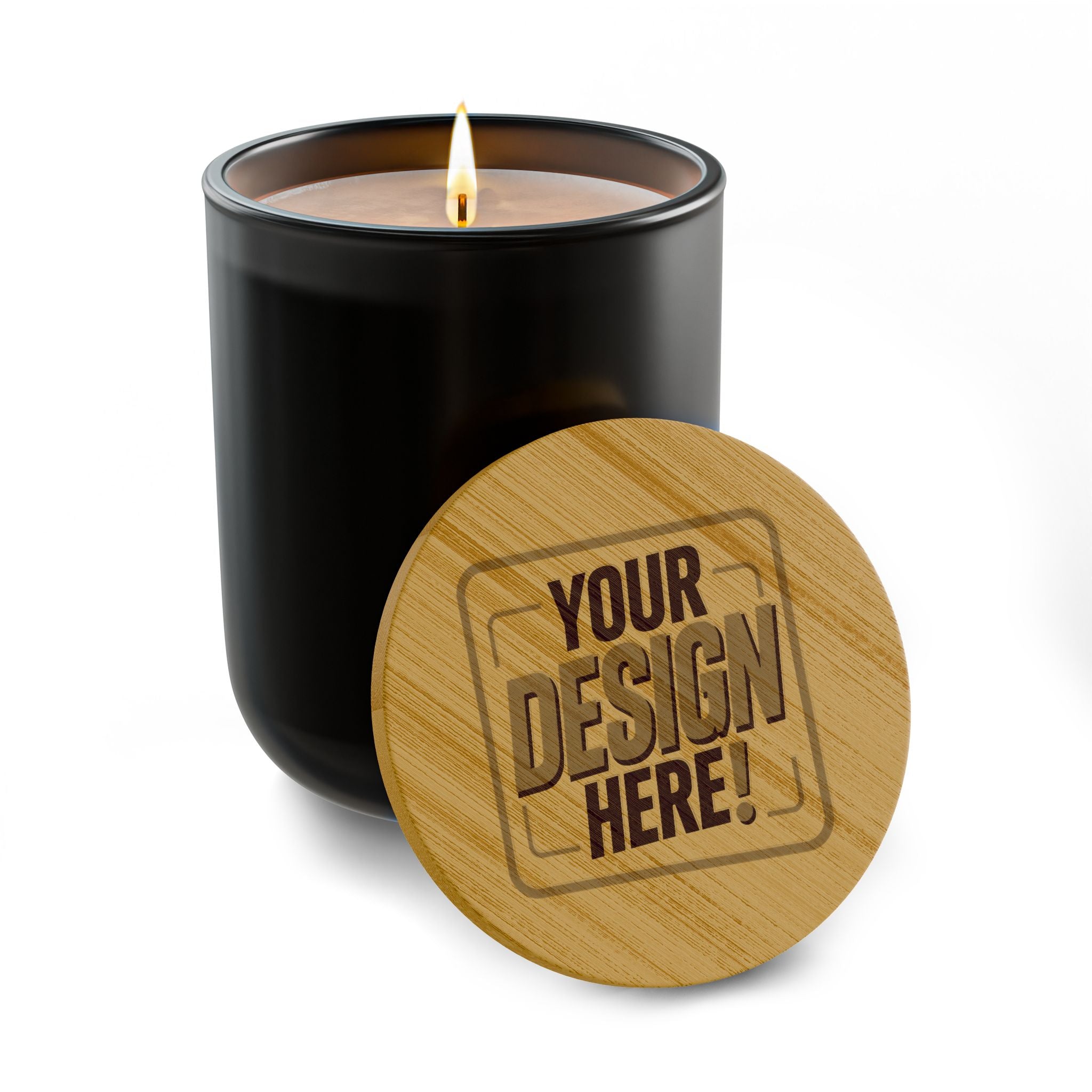 Engraved 14oz Scented Soy Candle — Custom Bamboo Lid